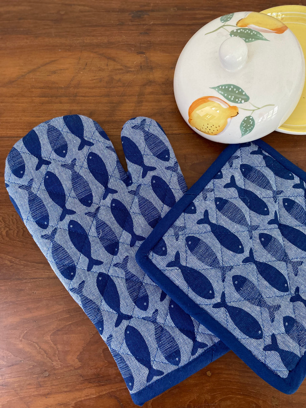 Oven & Pot Mitt - Fishes