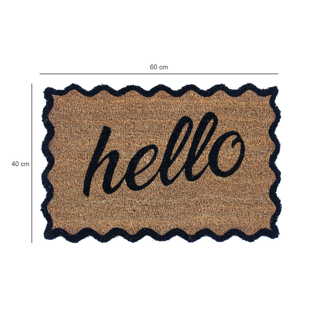 Hello Scallop Border Coir Doormat – ATMAH, view 4