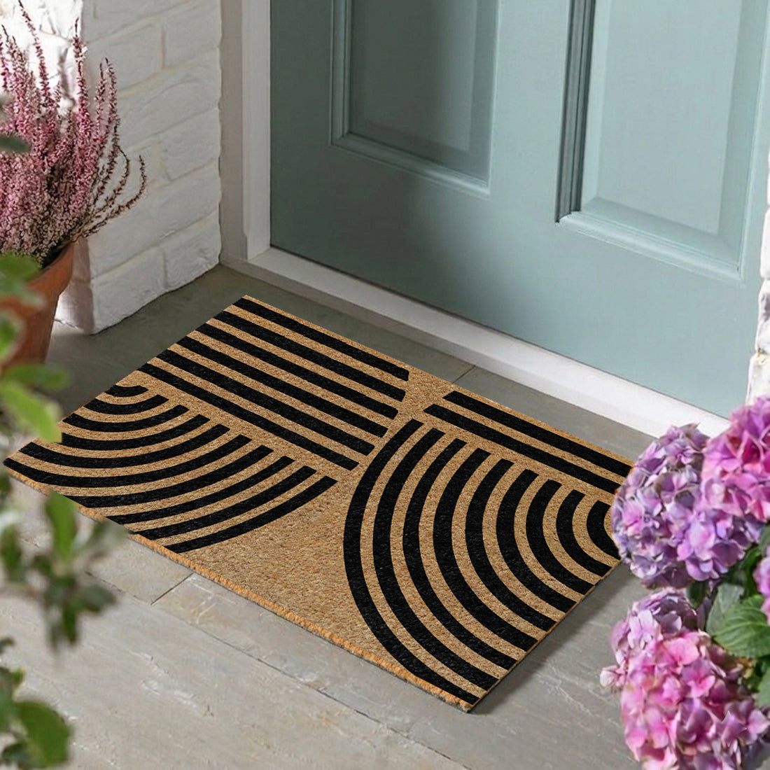 Striped Arc Coir Doormat 45x75 cm – ATMAH