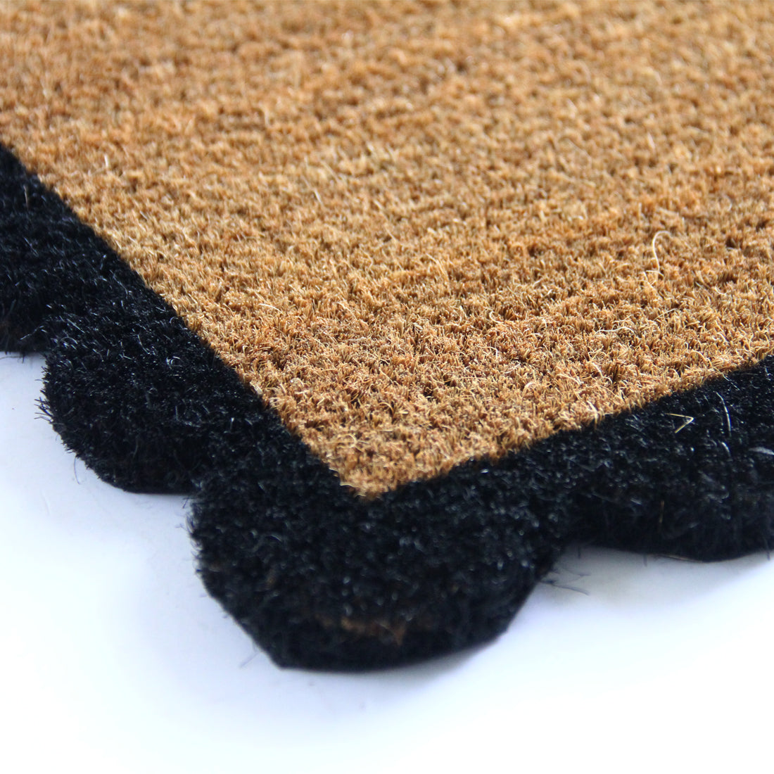 Plain Scallop Border Coir Doormat – ATMAH, view 3