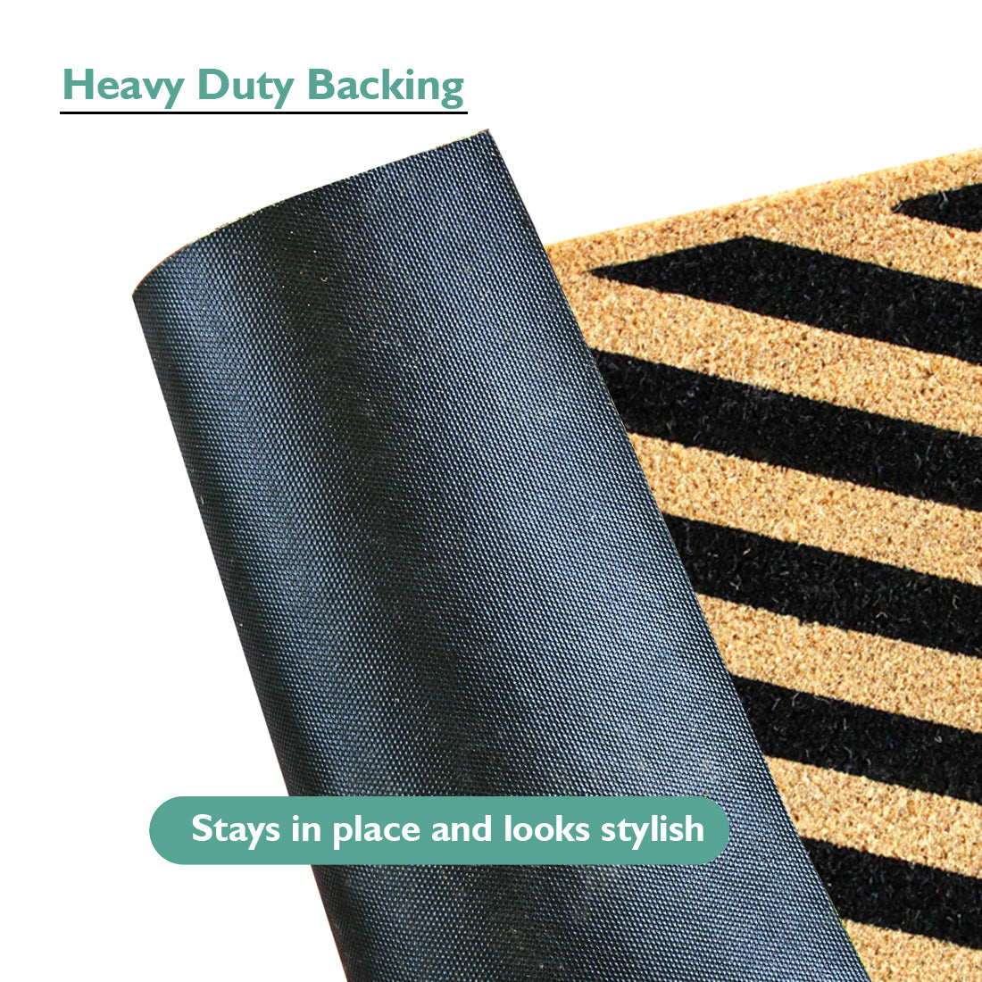 Diagonal Stripe Coir Doormat 45x75 cm – ATMAH, view 3