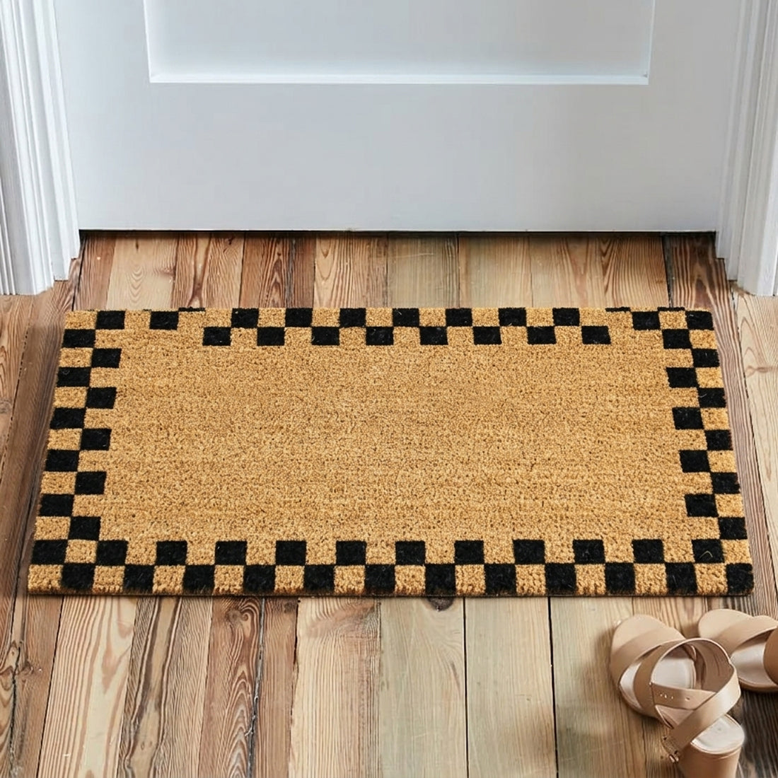 Checkered Border Coir Doormat 45x75 cm – ATMAH