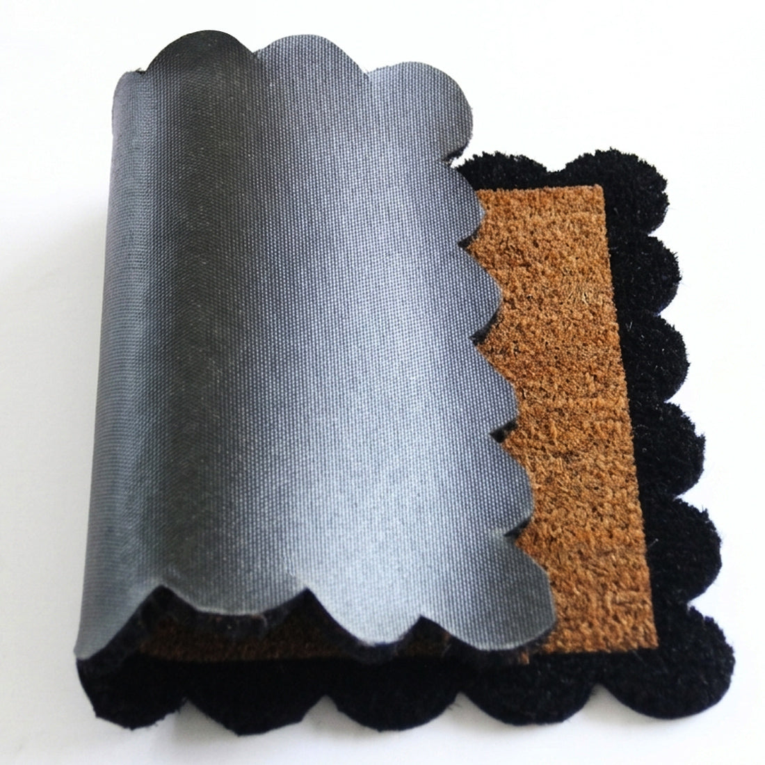 Plain Scallop Border Coir Doormat – ATMAH, view 5