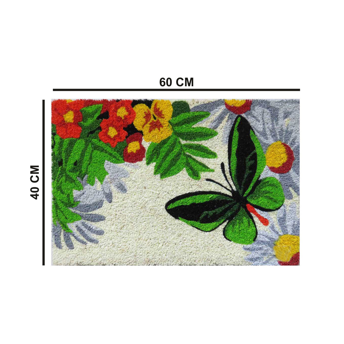 Butterfly in the Garden Coir Doormat 40x60 cm – ATMAH, view 2
