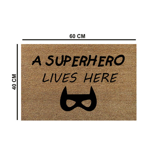 A Super Hero Lives Here Coir Doormat 40x60 cm – ATMAH, view 2