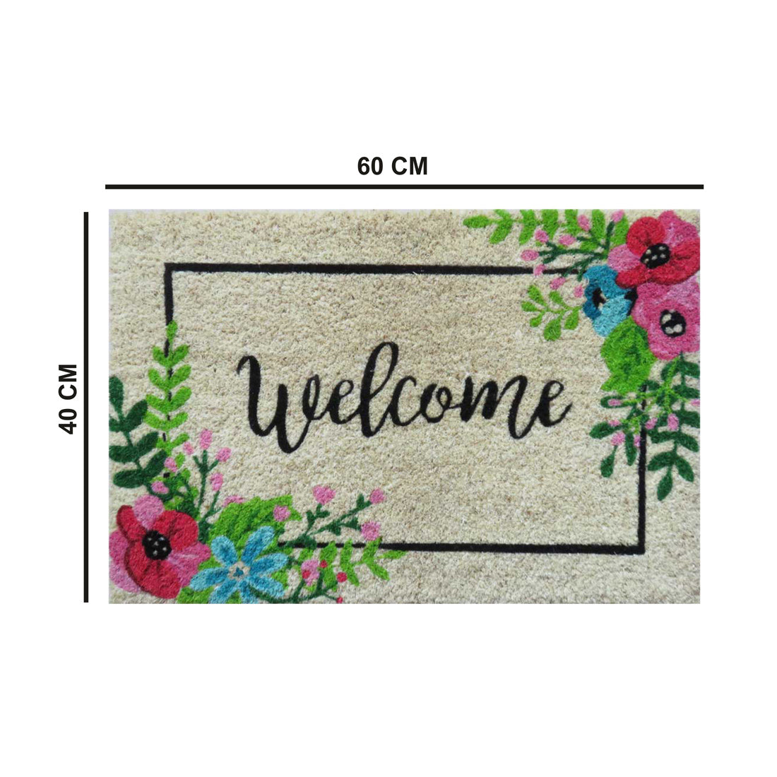 Welcome Flower Coir Doormat 40x60 cm – ATMAH, view 2