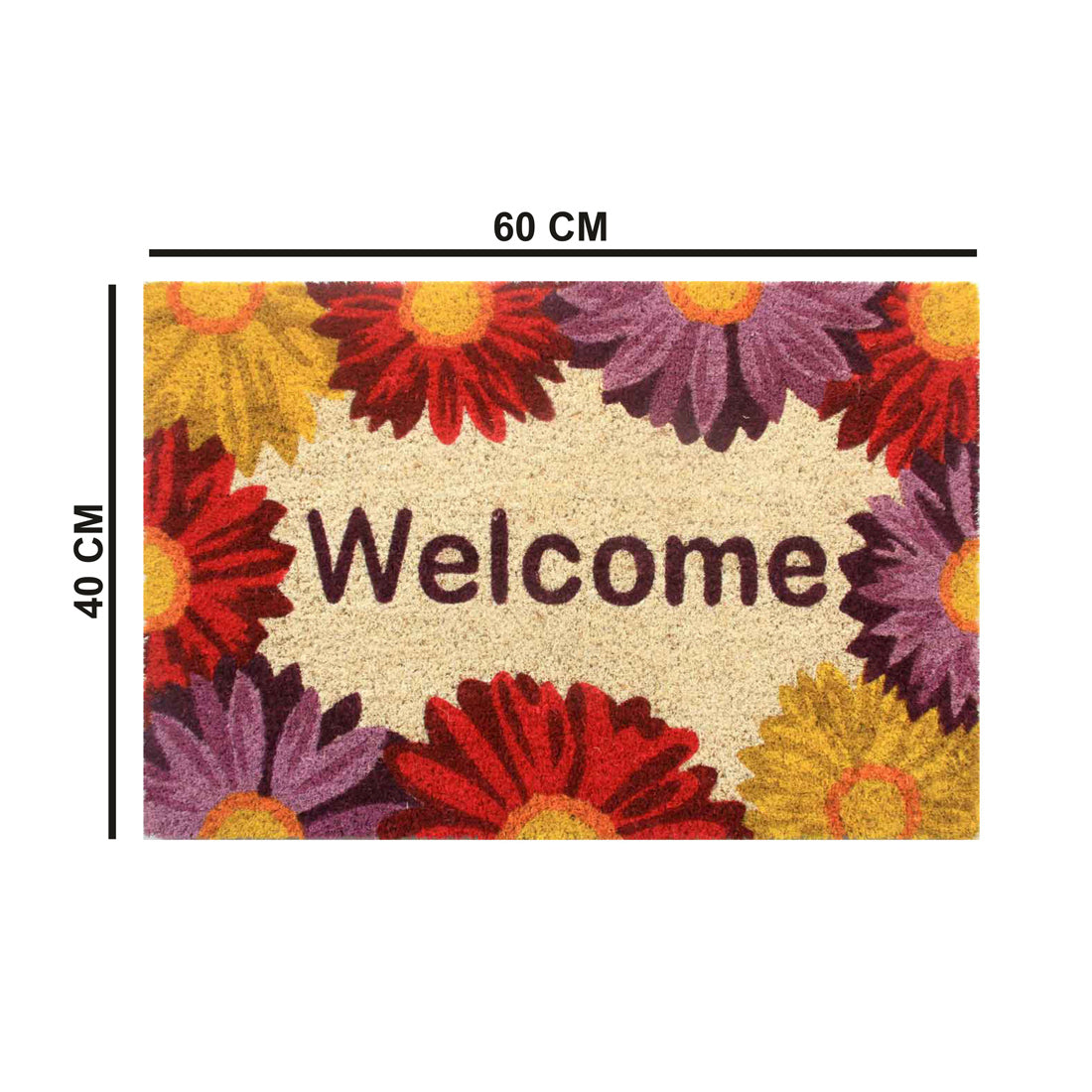 Cheerful Gerberas Coir Doormat 40x60 cm – ATMAH, view 3