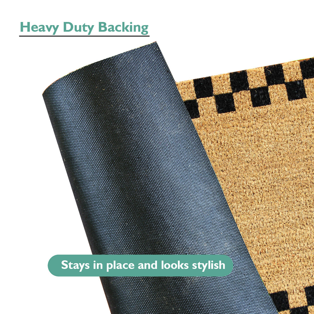 Checkered Border Coir Doormat 45x75 cm – ATMAH, view 3