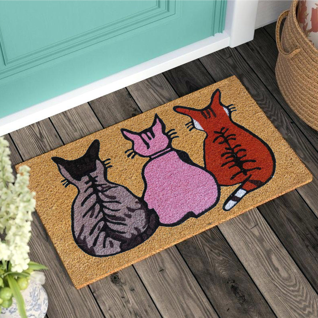 3 Sly Cats Coir Doormat 45x75 cm – ATMAH