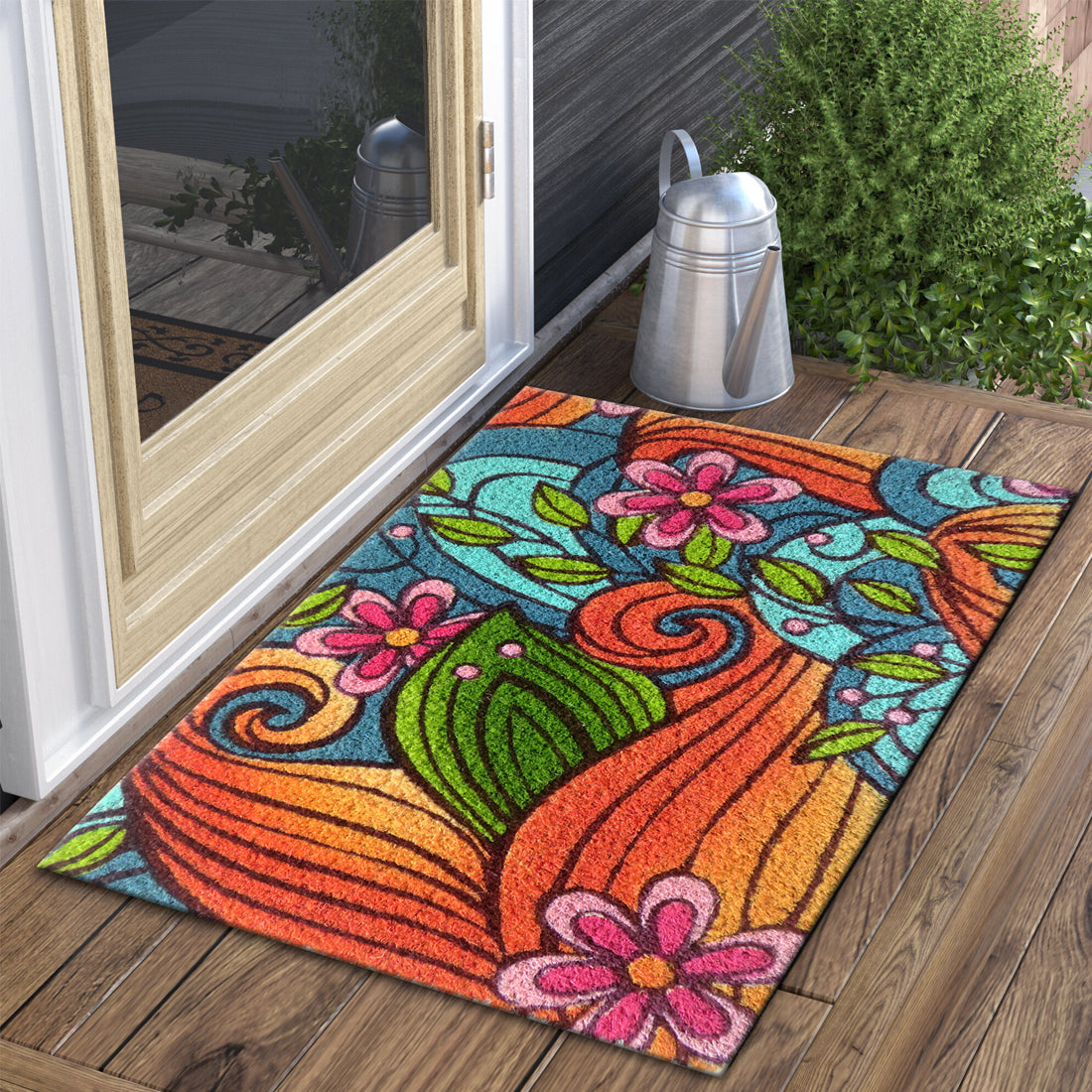 Wild Bloom Floral Coir Doormat 40x60 cm – ATMAH, view 4