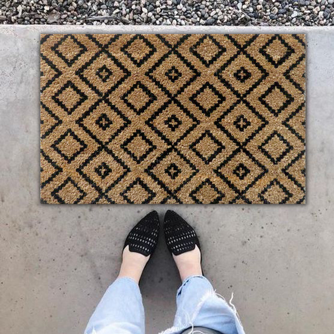 Diamond Illusion Coir Doormat 40x60 cm – ATMAH