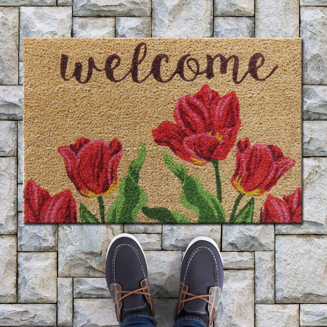 Tulip Welcome Coir Doormat 40x60 cm – ATMAH