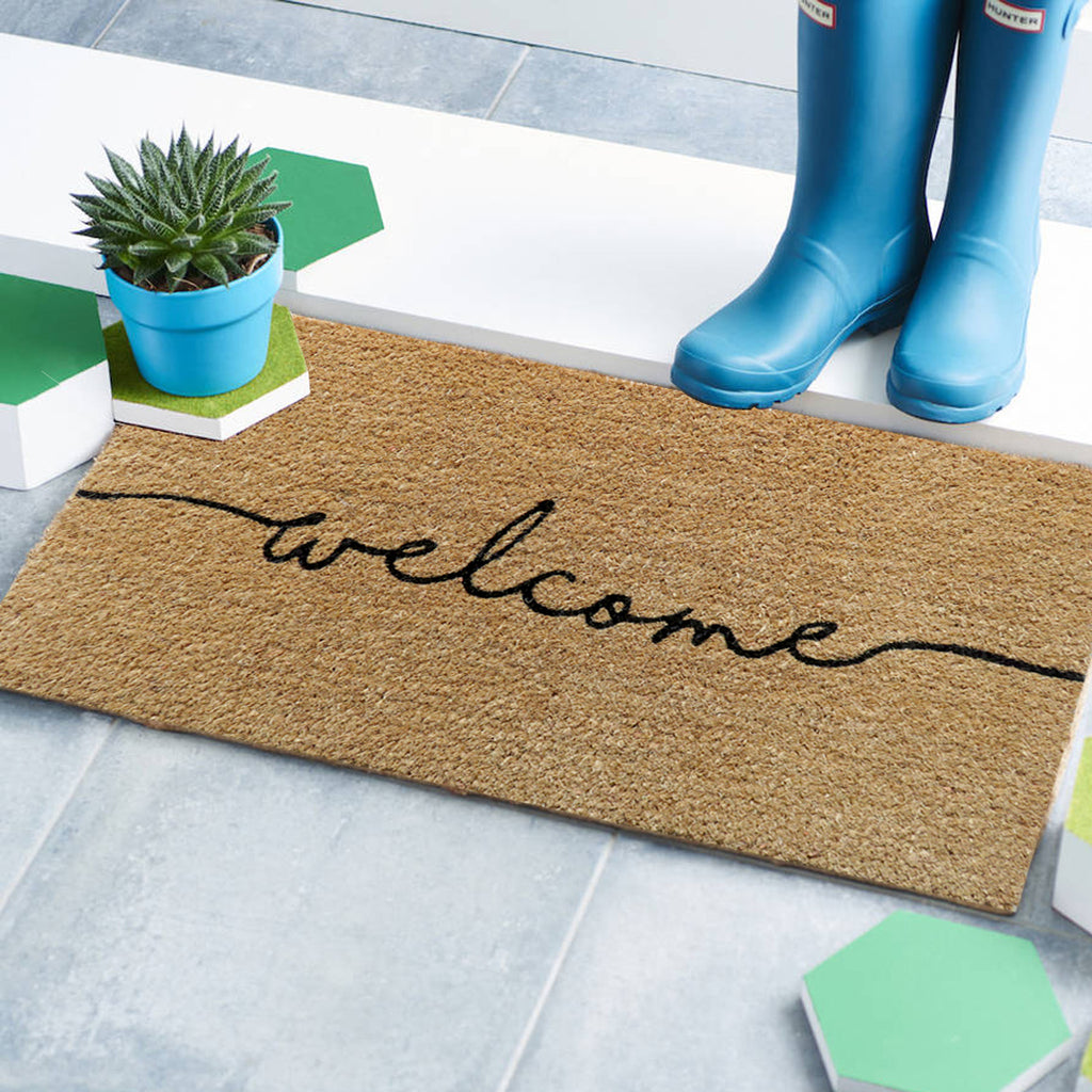 Plain welcome coir doormat