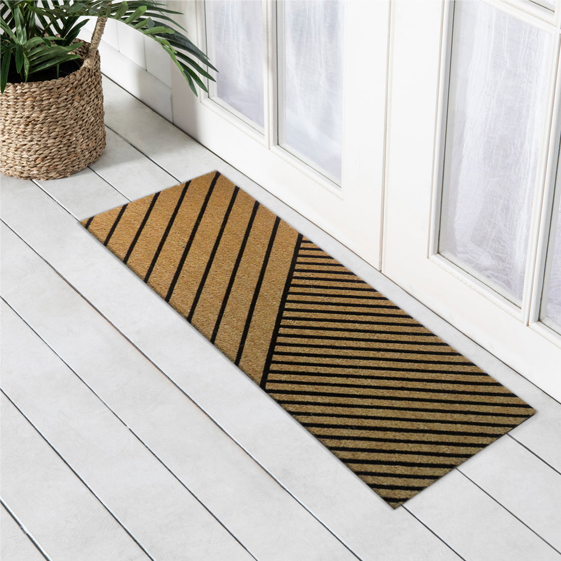 Cross Stripe Long Coir Doormat 120x40 cm – ATMAH