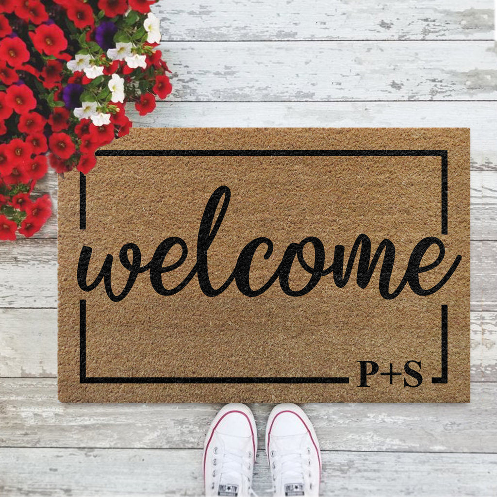 Personalised Mat  - Welcome ( with Initials)
