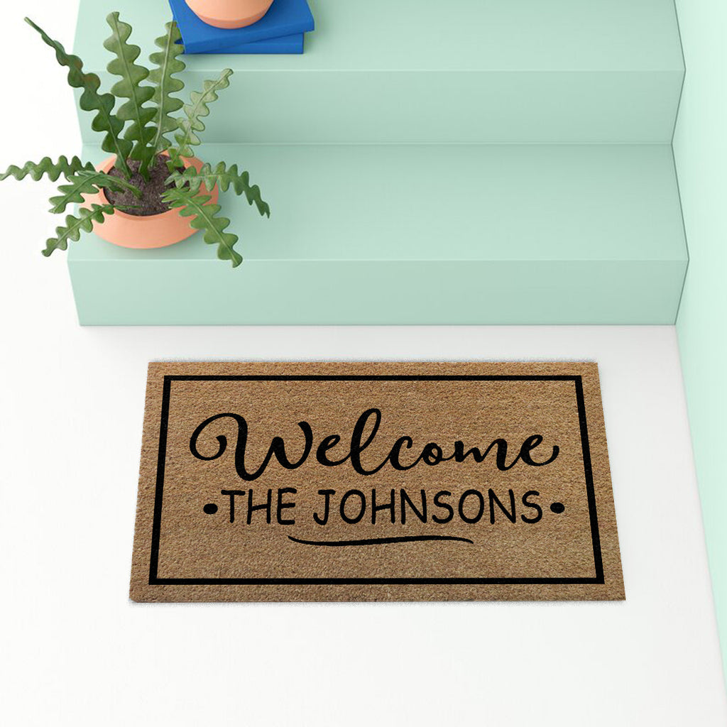 Personalised Mat  - Welcome with Family Name 1