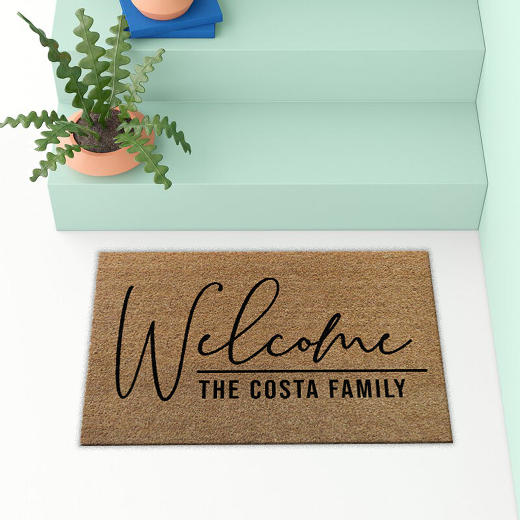 Personalised Mat  - Welcome with Family Name 2