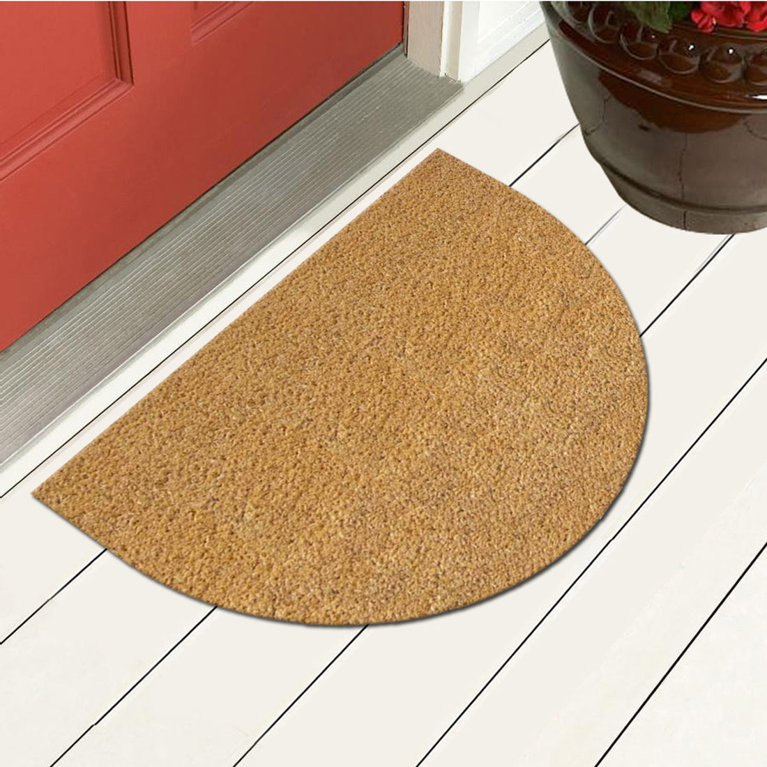 Half Round Plain Coir Doormat – ATMAH