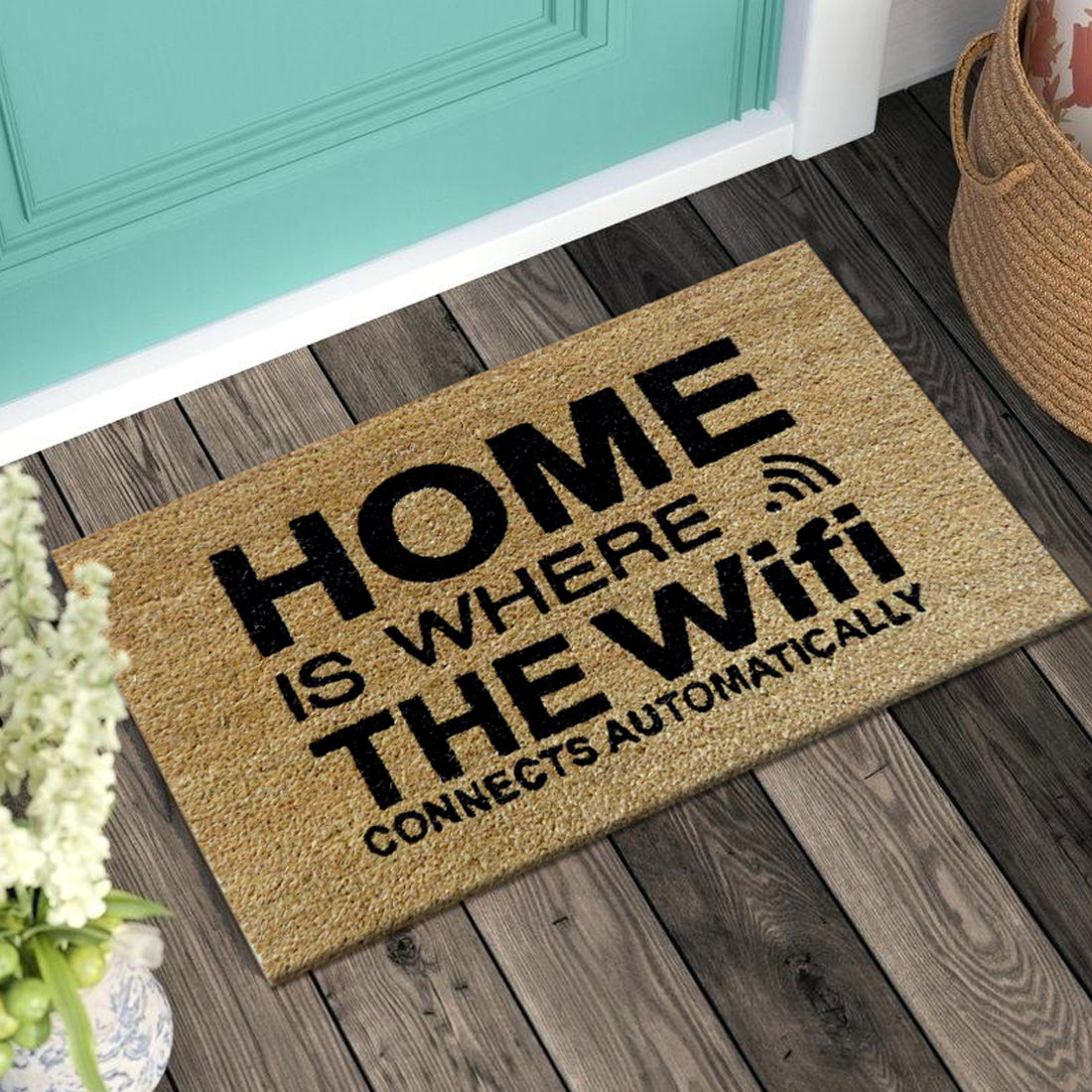 Home is Where the Wifi Connects Automatically Coir Doormat – ATMAH