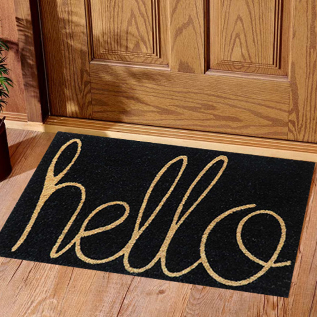 Hello Coir Doormat Black – ATMAH