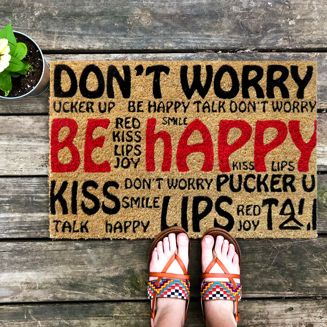 Don't Worry be Happy Coir Doormat 40x60 cm – ATMAH