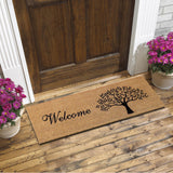 Tree welcome coir door mat