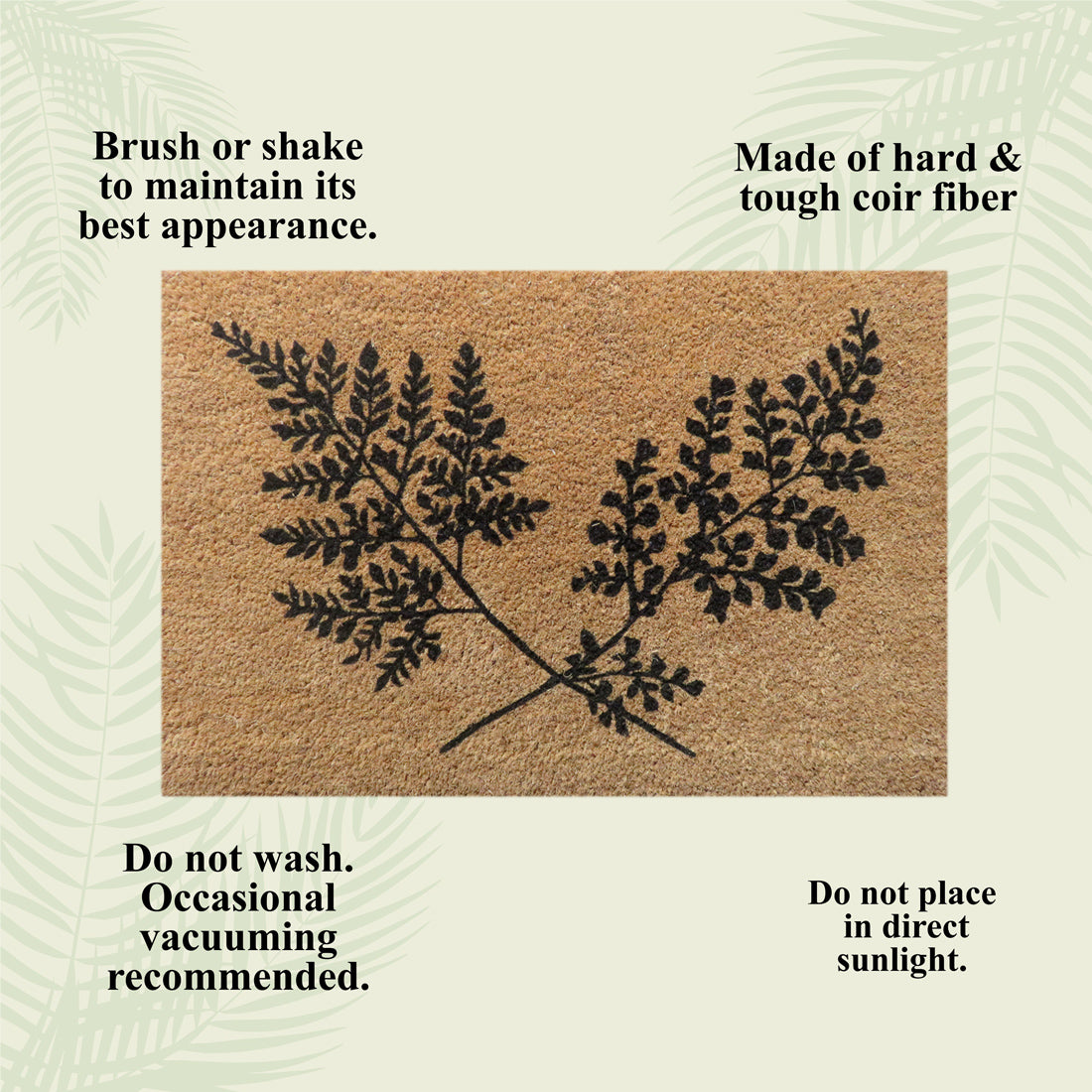 Fern Frond Coir Doormat 40x60 cm – ATMAH, view 3