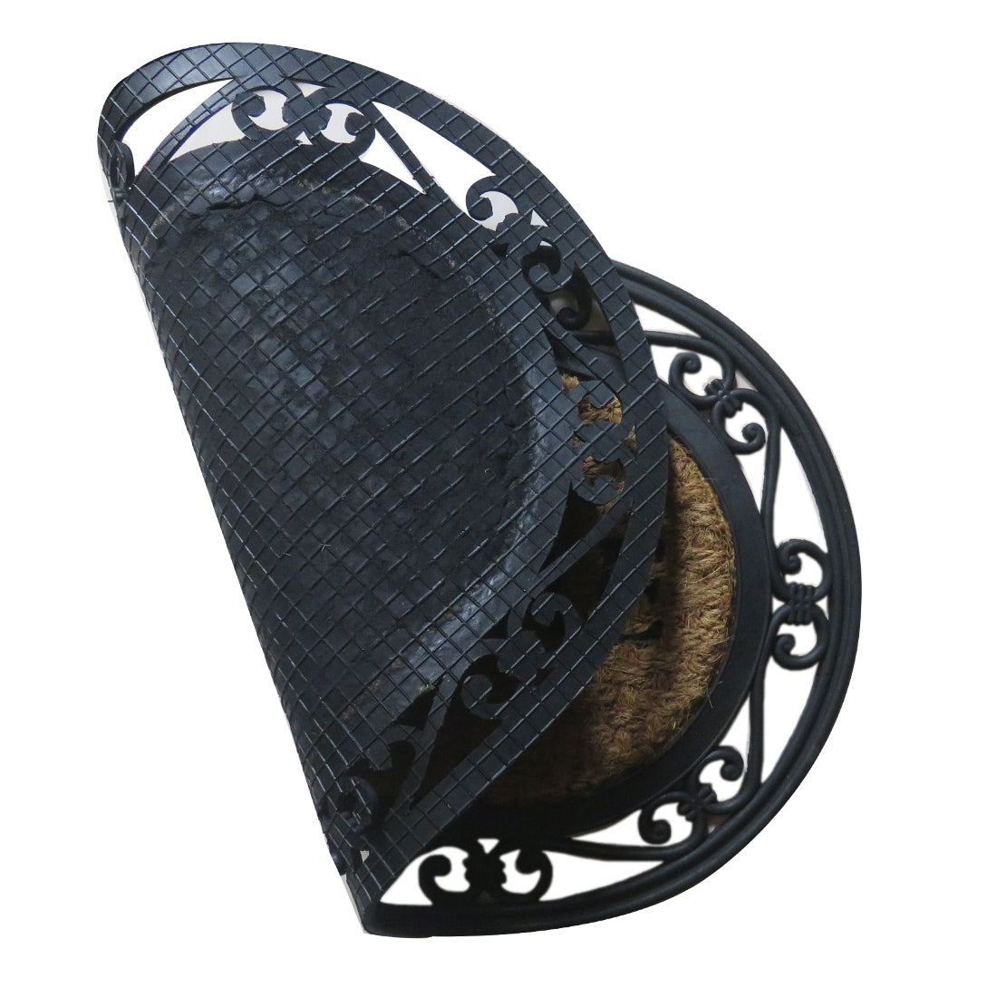 Oval Shaped Welcome Rubber & Coir Doormat 45x75 cm – ATMAH, view 4