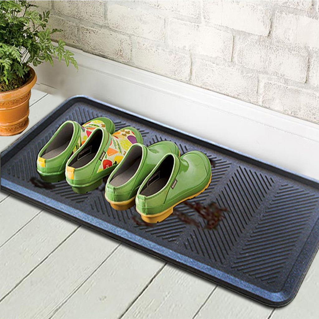 Elegant Black Rubber Boot Tray Mat for your Entrance  Indoor  Outdoo   OnlyMat