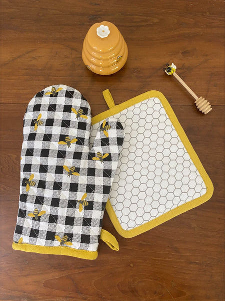 Oven & Pot Mitt - Bees