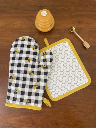 Oven & Pot Mitt - Bees